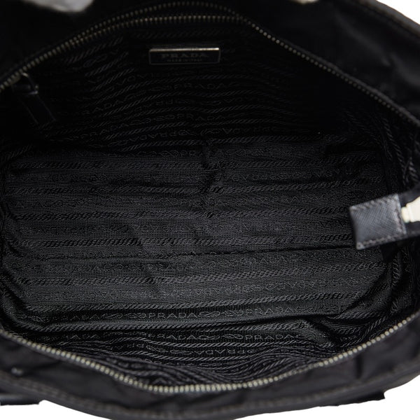 プラダ トートバッグ ハンドバッグ ブラック レザー ナイロン レディース PRADA 【中古】