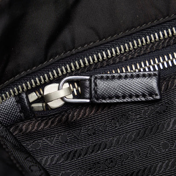 プラダ トートバッグ ハンドバッグ ブラック レザー ナイロン レディース PRADA 【中古】