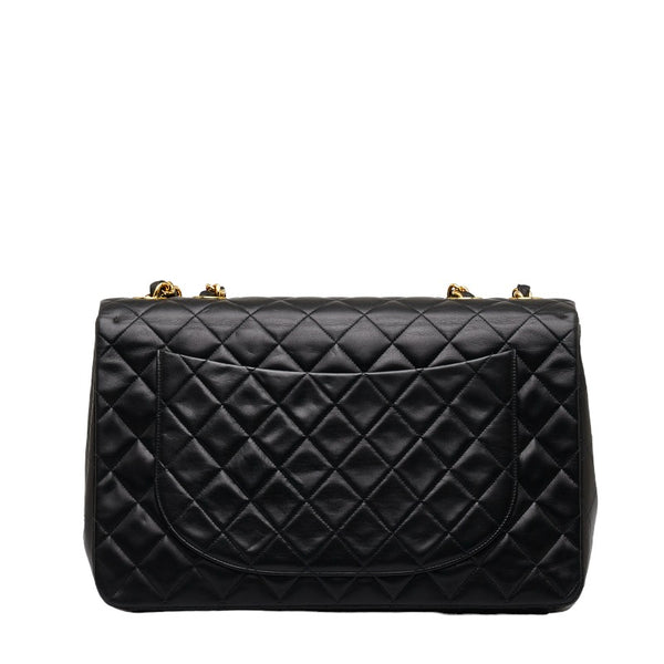 シャネル デカマトラッセ チェーン ショルダーバッグ ブラック ゴールド ラムスキン レディース CHANEL 【中古】