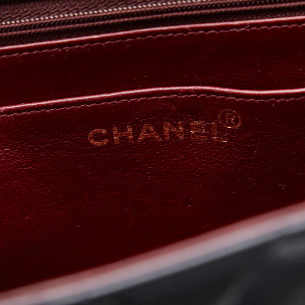 シャネル デカマトラッセ チェーン ショルダーバッグ ブラック ゴールド ラムスキン レディース CHANEL 【中古】