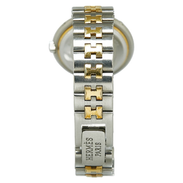 エルメス ボーイズ プロフィール 腕時計 クオーツ ホワイト文字盤 ステンレススチール レディース HERMES 【中古】