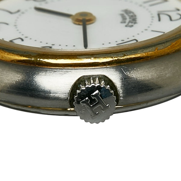 エルメス ボーイズ プロフィール 腕時計 クオーツ ホワイト文字盤 ステンレススチール レディース HERMES 【中古】