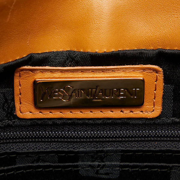 サンローラン 斜め掛け ショルダーバッグ ネイビー ブラウン PVC レザー レディース SAINT LAURENT 【中古】