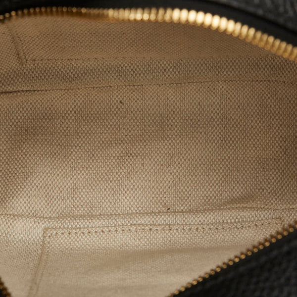 グッチ インターロッキングG ソーホー タッセル スモールディスコ 斜め掛け ショルダーバッグ  308364 ブラック レザー レディース GUCCI 【中古】