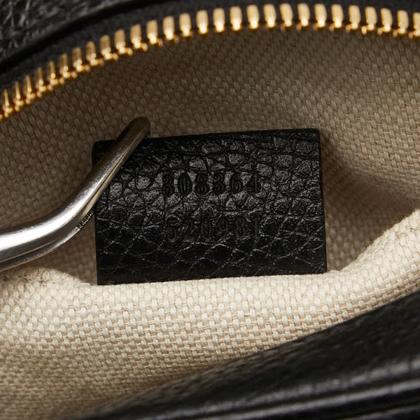 グッチ インターロッキングG ソーホー タッセル スモールディスコ 斜め掛け ショルダーバッグ  308364 ブラック レザー レディース GUCCI 【中古】