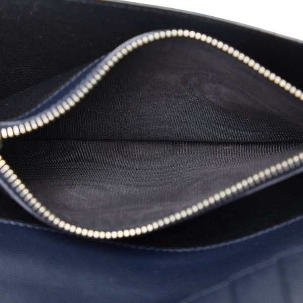 サンローラン フルジップウォレット 長財布 ネイビー レザー レディース SAINT LAURENT 【中古】