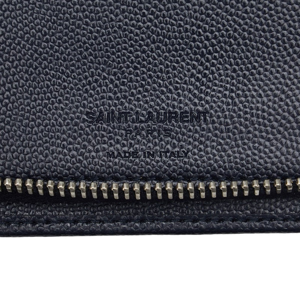 サンローラン フルジップウォレット 長財布 ネイビー レザー レディース SAINT LAURENT 【中古】
