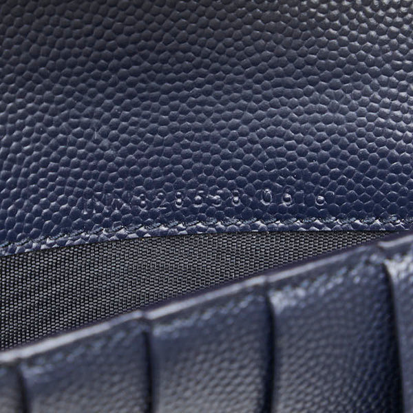 サンローラン フルジップウォレット 長財布 ネイビー レザー レディース SAINT LAURENT 【中古】