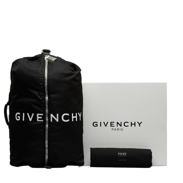 ジバンシー G ZIP back pack M Gジップ バックパック ロゴプリント リュック バックパック BK50A8K1JE 001 ブラック ホワイト シェル ナイロン メンズ Givenchy 【中古】