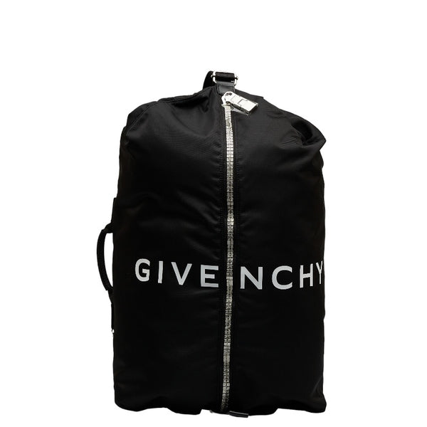 ジバンシー G ZIP back pack M Gジップ バックパック ロゴプリント リュック バックパック BK50A8K1JE 001 ブラック ホワイト シェル ナイロン メンズ Givenchy 【中古】