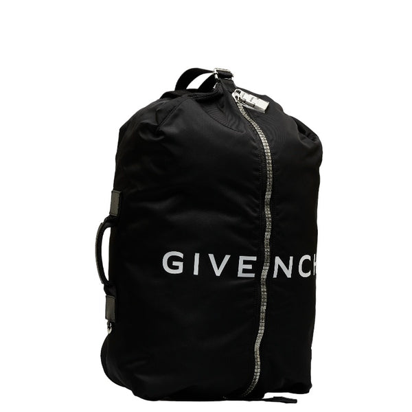 ジバンシー G ZIP back pack M Gジップ バックパック ロゴプリント リュック バックパック BK50A8K1JE 001 ブラック ホワイト シェル ナイロン メンズ Givenchy 【中古】
