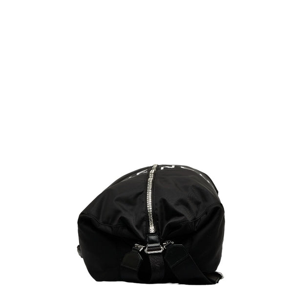 ジバンシー G ZIP back pack M Gジップ バックパック ロゴプリント リュック バックパック BK50A8K1JE 001 ブラック ホワイト シェル ナイロン メンズ Givenchy 【中古】
