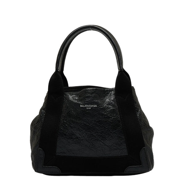 バレンシアガ ネイビーカバス XS ハンドバッグ ショルダーバッグ 2WAY 542018 ブラック レザー レディース BALENCIAGA 【中古】