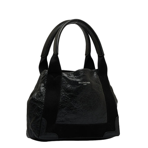 バレンシアガ ネイビーカバス XS ハンドバッグ ショルダーバッグ 2WAY 542018 ブラック レザー レディース BALENCIAGA 【中古】