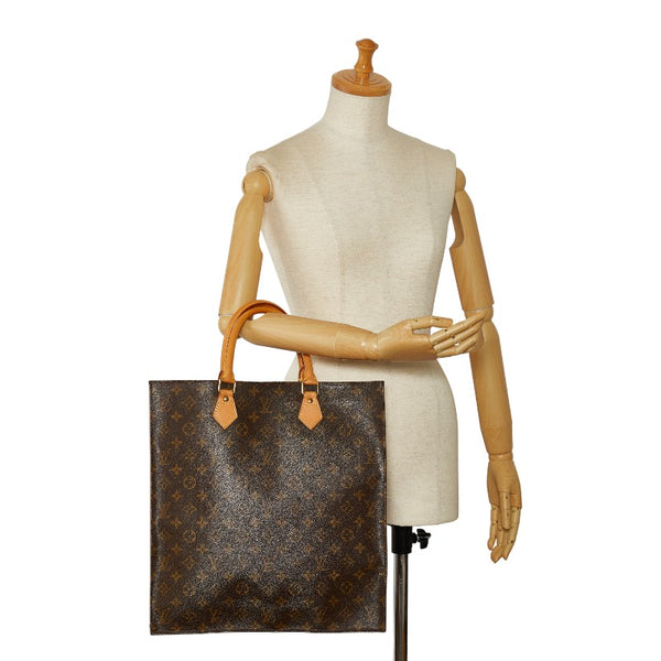 ルイ ヴィトン モノグラム サックプラ  ハンドバッグ トートバッグ M51140 ブラウン PVC レザー レディース LOUIS VUITTON 【中古】