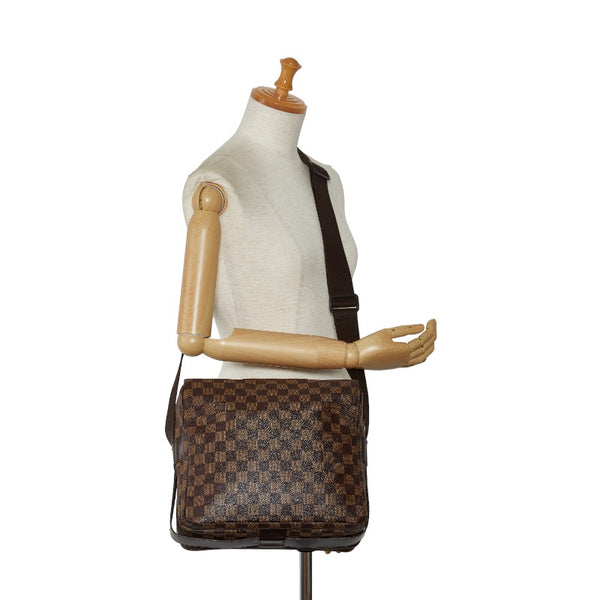 ルイ ヴィトン ダミエ ナヴィグリオ 斜め掛け ショルダーバッグ N45255 ブラウン PVC レザー レディース LOUIS VUITTON 【中古】