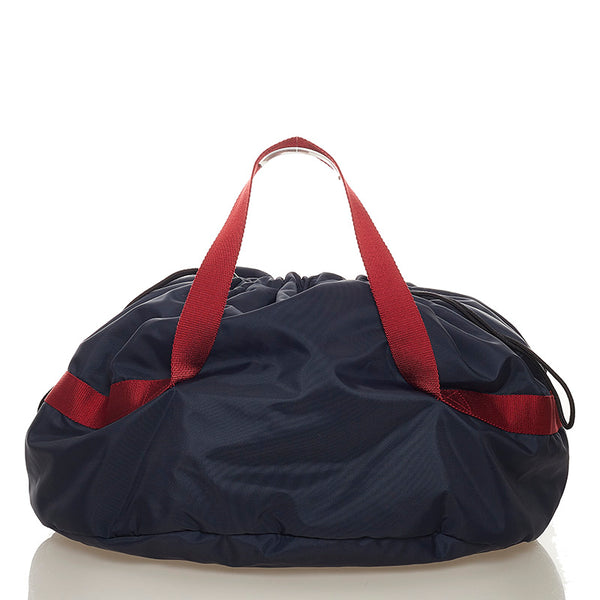 バレンシアガ ネイビー レッド ナイロン ボストンバッグ メンズ BALENCIAGA 【中古】
