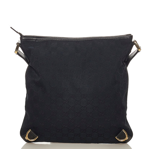 グッチ GGキャンバス アビー ショルダーバッグ 131326 ブラック キャンバス レザー レディース GUCCI 【中古】