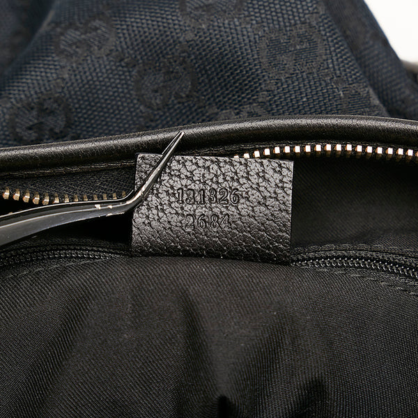 グッチ GGキャンバス アビー ショルダーバッグ 131326 ブラック キャンバス レザー レディース GUCCI 【中古】