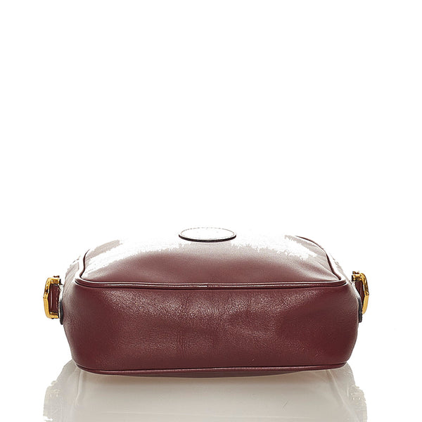 カルティエ マスト 斜めがけ ショルダー ボルドー レザー レディース CARTIER 【中古】