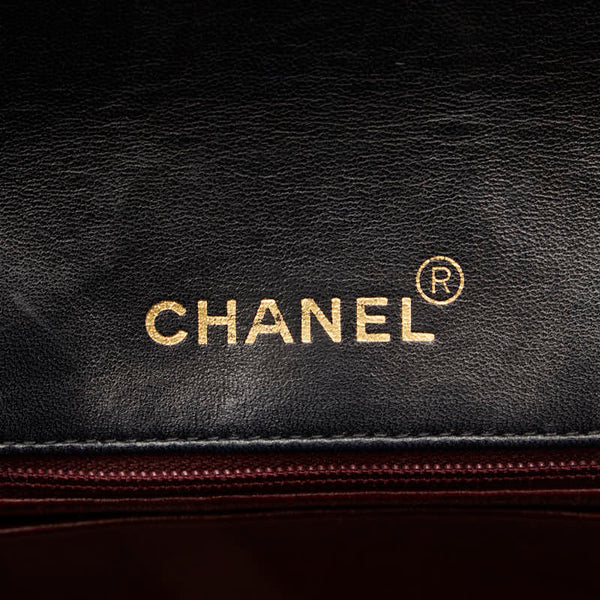 シャネル マトラッセ ダイアナ25 チェーン ショルダーバッグ  ブラック レザー レディース CHANEL 【中古】