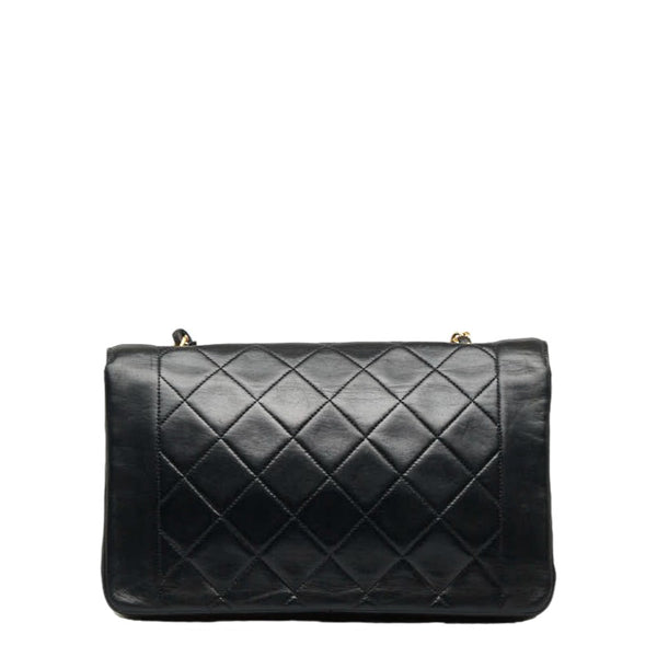 シャネル マトラッセ ダイアナ25 チェーン ショルダーバッグ  ブラック レザー レディース CHANEL 【中古】