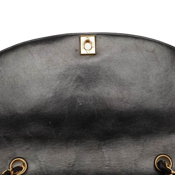 シャネル マトラッセ ダイアナ25 チェーン ショルダーバッグ  ブラック レザー レディース CHANEL 【中古】