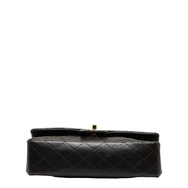 シャネル マトラッセ25 ダブルフラップ チェーン ショルダーバッグ  ブラック レザー レディース CHANEL 【中古】