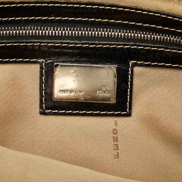 フェンディ アニマル柄 ミニ ハンドバッグ トートバッグ 8BH056 アイボリー ブラウン ファー レザー レディース FENDI 【中古】