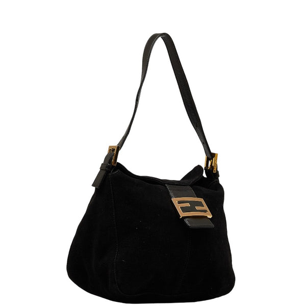 フェンディ マンマバケット ゴールド金具 ハンドバッグ ショルダーバッグ ブラック レザー スエード レディース FENDI 【中古】