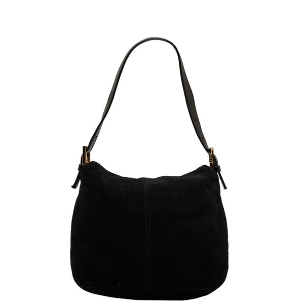 フェンディ マンマバケット ゴールド金具 ハンドバッグ ショルダーバッグ ブラック レザー スエード レディース FENDI 【中古】