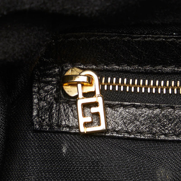 フェンディ マンマバケット ゴールド金具 ハンドバッグ ショルダーバッグ ブラック レザー スエード レディース FENDI 【中古】