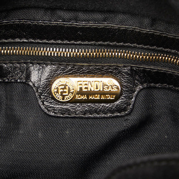 フェンディ マンマバケット ゴールド金具 ハンドバッグ ショルダーバッグ ブラック レザー スエード レディース FENDI 【中古】