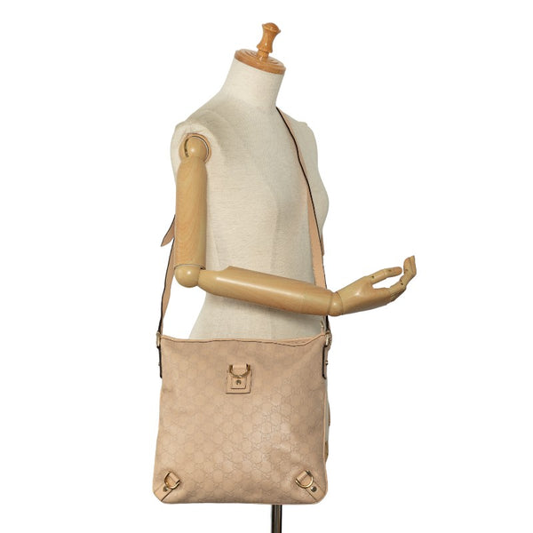 グッチ グッチシマ アビー 斜め掛け ショルダーバッグ 131326 ベージュ レザー レディース GUCCI 【中古】