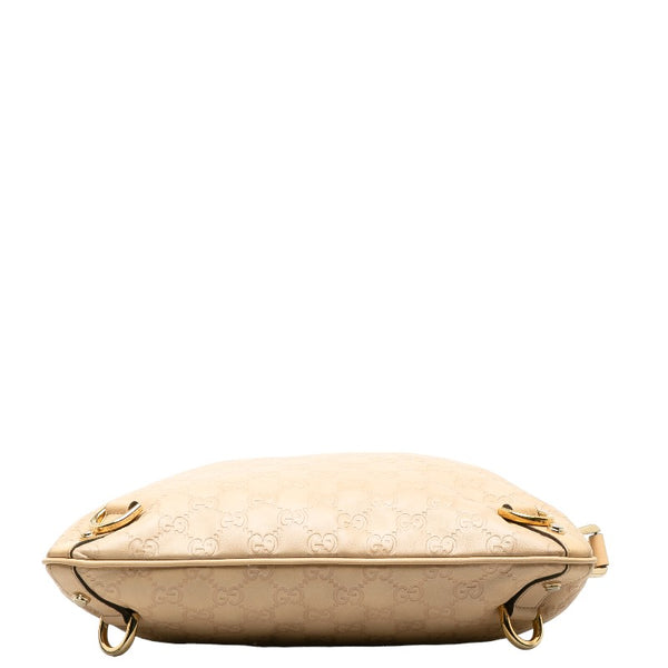 グッチ グッチシマ アビー 斜め掛け ショルダーバッグ 131326 ベージュ レザー レディース GUCCI 【中古】