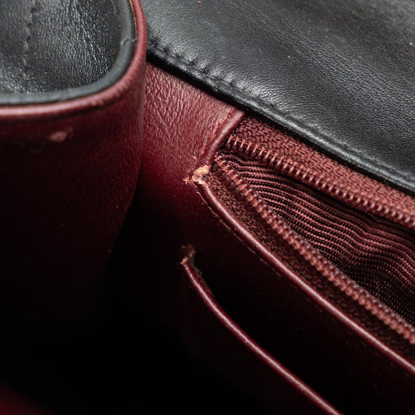 シャネル デカマトラッセ33 ココマーク シングルフラップ チェーン ショルダーバッグ ブラック ラムスキン レディース CHANEL 【中古】