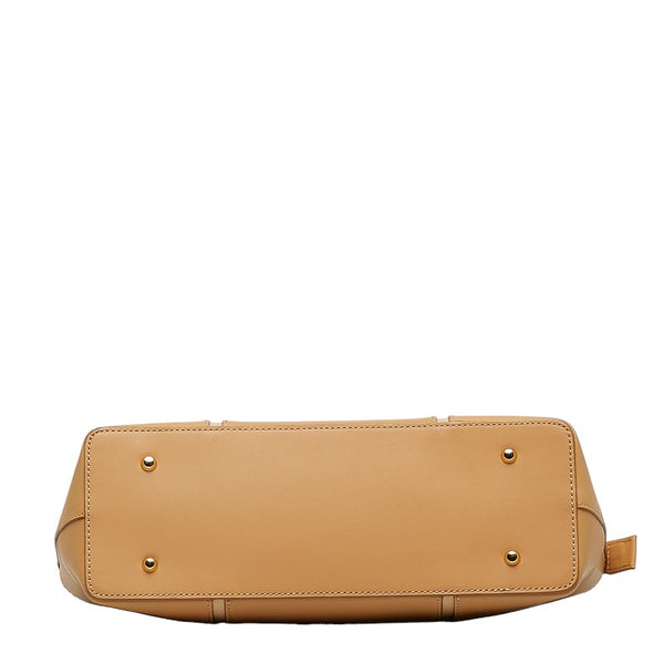 バーバリー ノバチェック ハンドバッグ トートバッグ ベージュ レザー レディース BURBERRY 【中古】