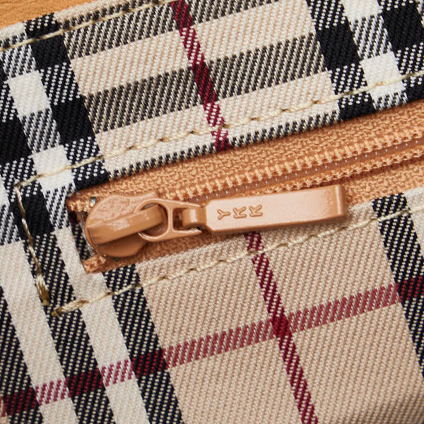 バーバリー ノバチェック ハンドバッグ トートバッグ ベージュ レザー レディース BURBERRY 【中古】