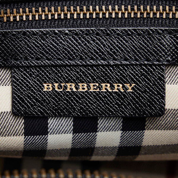 バーバリー ノバチェック ハンドバッグ ブラック レザー レディース BURBERRY 【中古】