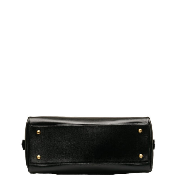 バーバリー ノバチェック ハンドバッグ ブラック レザー レディース BURBERRY 【中古】