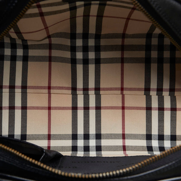 バーバリー ノバチェック ハンドバッグ ブラック レザー レディース BURBERRY 【中古】