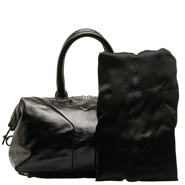 サンローラン イージー ボストンバッグ ハンドバッグ 208315 ブラック パテントレザー レディース SAINT LAURENT 【中古】