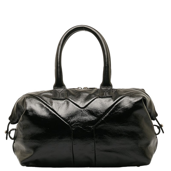 サンローラン イージー ボストンバッグ ハンドバッグ 208315 ブラック パテントレザー レディース SAINT LAURENT 【中古】