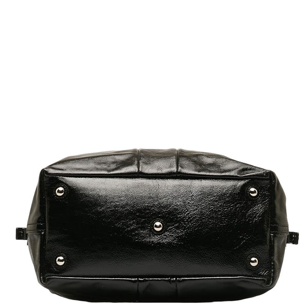 サンローラン イージー ボストンバッグ ハンドバッグ 208315 ブラック パテントレザー レディース SAINT LAURENT 【中古】