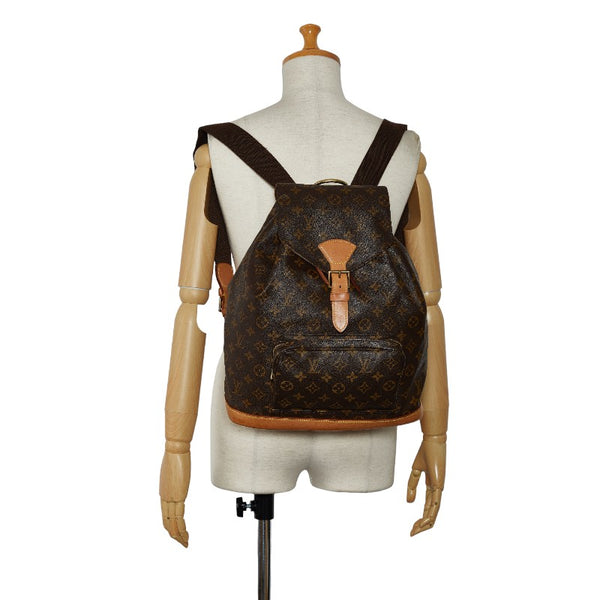 ルイ ヴィトン モノグラム モンスリGM リュック バックパック M51135 ブラウン PVC レザー レディース LOUIS VUITTON 【中古】
