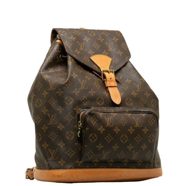 ルイ ヴィトン モノグラム モンスリGM リュック バックパック M51135 ブラウン PVC レザー レディース LOUIS VUITTON 【中古】