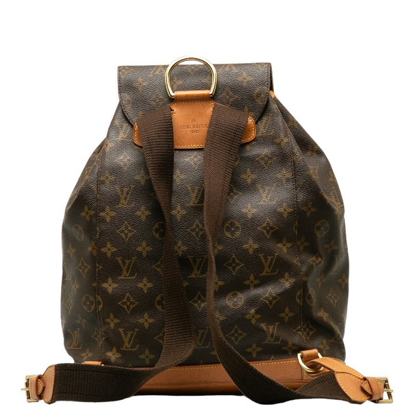 ルイ ヴィトン モノグラム モンスリGM リュック バックパック M51135 ブラウン PVC レザー レディース LOUIS VUITTON 【中古】