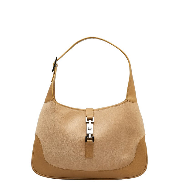グッチ ジャッキー ワンショルダーバッグ 001 3306 ベージュ ウール レザー レディース GUCCI 【中古】