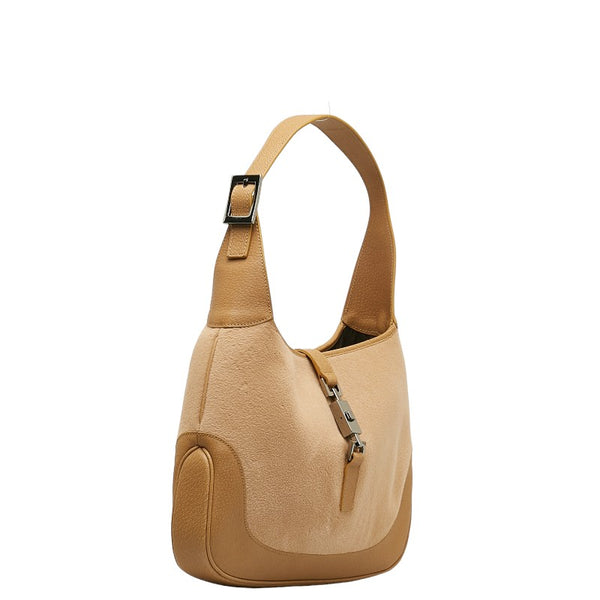 グッチ ジャッキー ワンショルダーバッグ 001 3306 ベージュ ウール レザー レディース GUCCI 【中古】