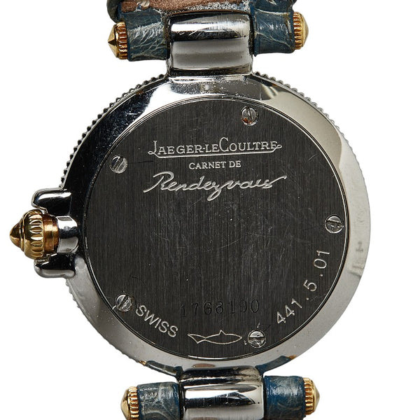 ジャガー ルクルト ランデブー 腕時計 441.5.01 クオーツ シェル文字盤 メタル レザー レディース JAEGER-LECOULTRE 【中古】